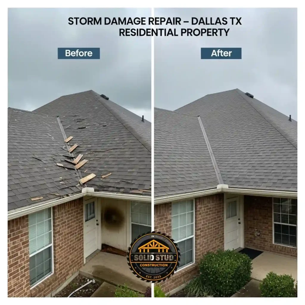 storm damage repair case study in dallas tx